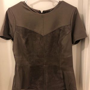 BCBG Suede Peplum Top